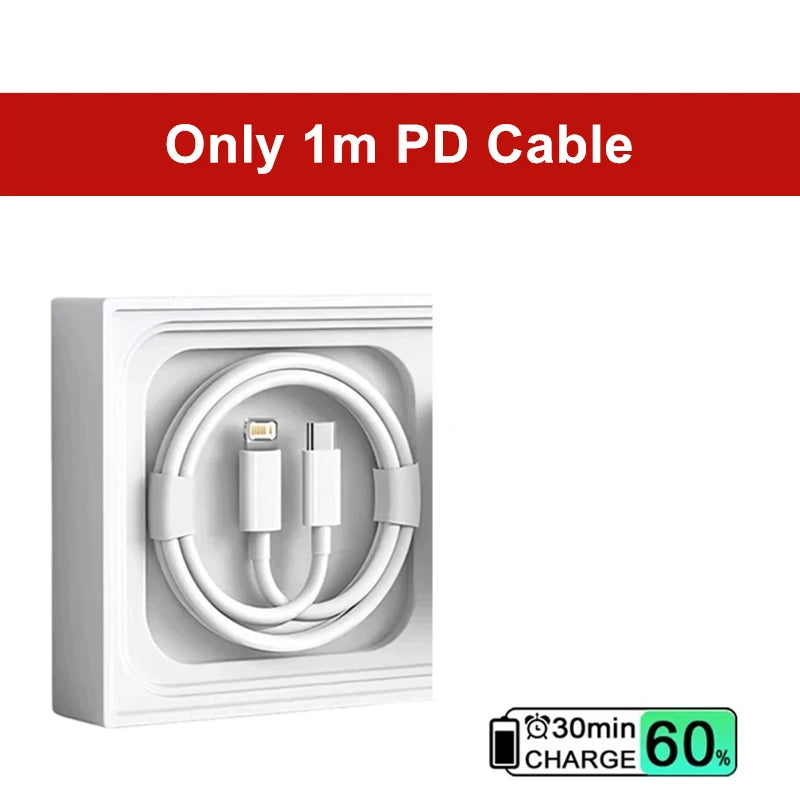 Cargador Rápido 35W Dual USB-C para iPhone – Carga Ultra Rápida (1m / 1.5m / 2m)