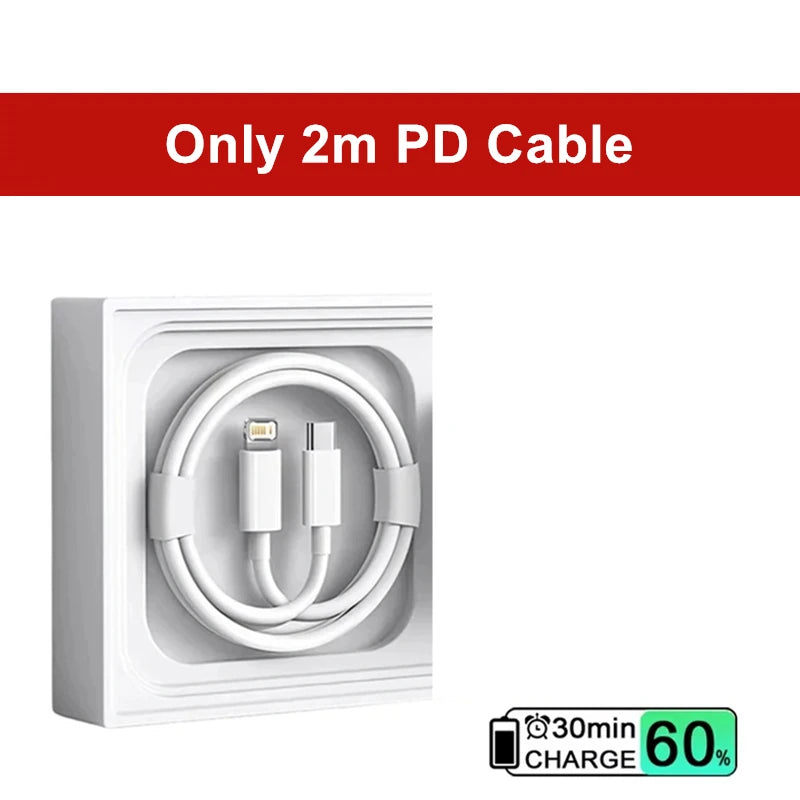 Cargador Rápido 35W Dual USB-C para iPhone – Carga Ultra Rápida (1m / 1.5m / 2m)