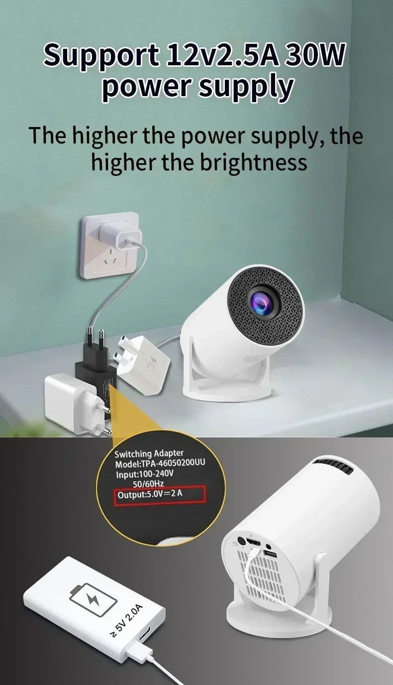 HY300 Portable 4K Projector with Android 11 and WiFi
