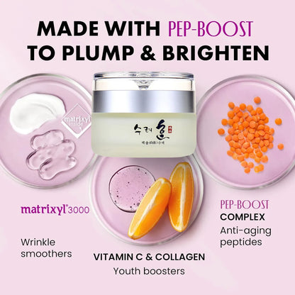 Collagen Facial Cream 50g – Nourishes and Plumps the Skin | Light and Fresh Texture | Day and Night Moisturizer Inspired by Korean Cosmetics