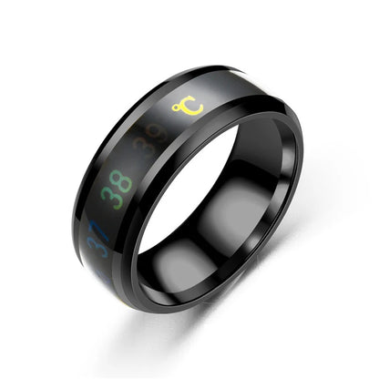Anillo Inteligente de Acero Inoxidable – Sensor de Temperatura y Cambio de Color