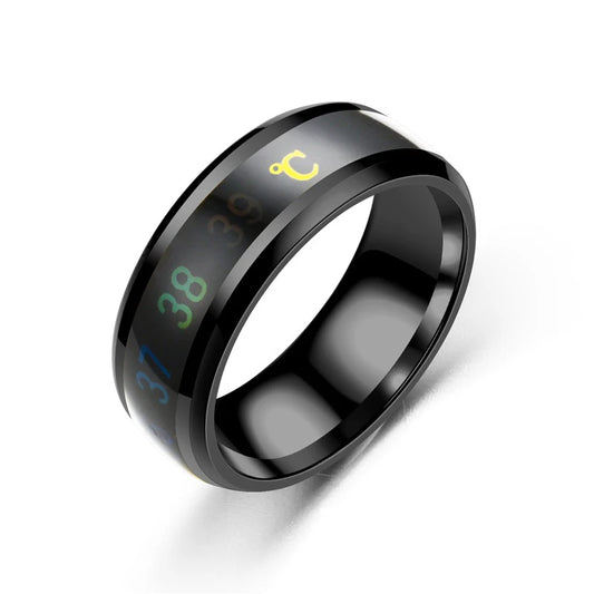 Anillo Inteligente de Acero Inoxidable – Sensor de Temperatura y Cambio de Color