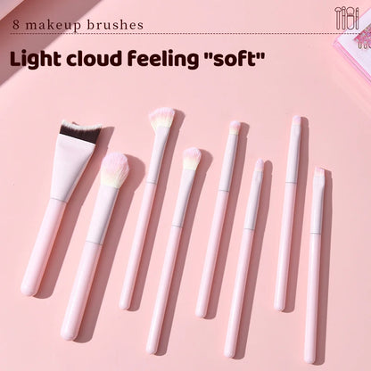 1/8Pcs Makeup Brushes Set Eye Shadow Foundation Cosmetic Brush Eyeshadow Blush Beauty Soft Hair Make Up Tools With/Without Bag