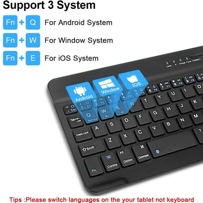 Teclado Bluetooth Universal para iPad y Tablets 7 y 10 Pulgadas Recargable