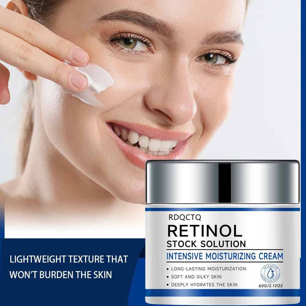 Retinol Serum + Intensive Moisturizing Cream + Neck Care Stick 3-Piece Set - Long-Lasting Hydration for Soft, Silky & Deeply Nou