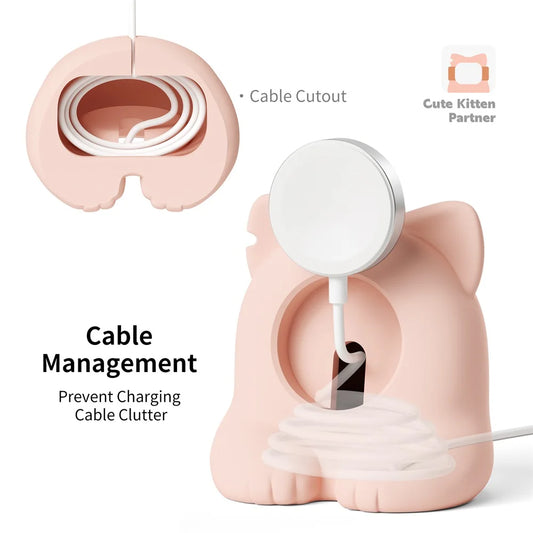 Charging Dock for Apple Watch, Cat Design, Compatible with Series 1 to 9 and Ultra