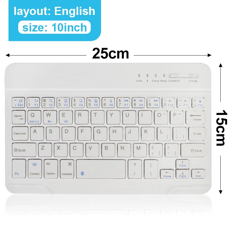 Teclado Bluetooth Inalámbrico Mini Recargable 7 y 10 Pulgadas para Tablet, iPad y Celular