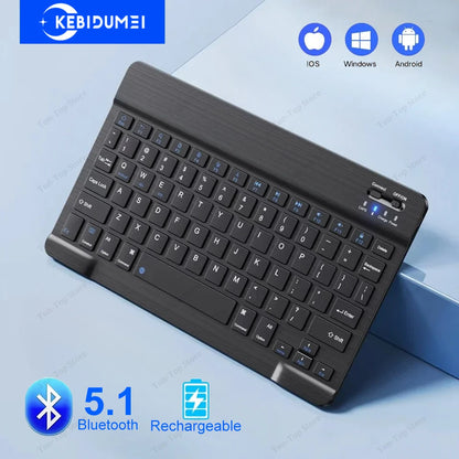 Mini Teclado Inalámbrico Bluetooth 5.1 – Recargable y Ultra Portátil (iOS, Android, Windows)