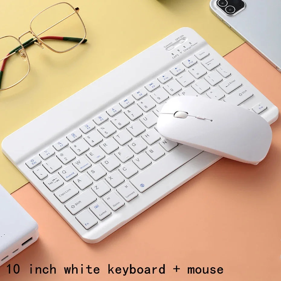 Teclado Bluetooth Español e Inglés 10 Pulgadas Recargable para iPad, Tablet y Laptop