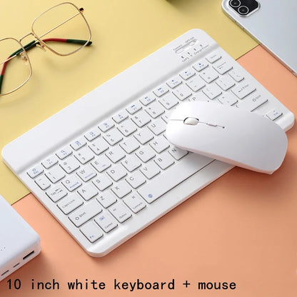 Teclado Bluetooth Español e Inglés 10 Pulgadas Recargable para iPad, Tablet y Laptop