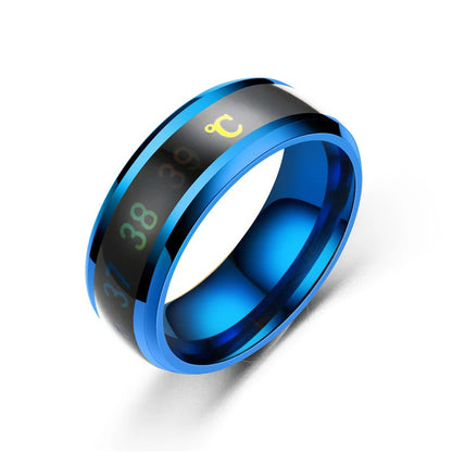 Anillo Inteligente de Acero Inoxidable – Sensor de Temperatura y Cambio de Color