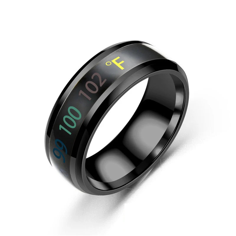 Anillo Inteligente de Acero Inoxidable – Sensor de Temperatura y Cambio de Color