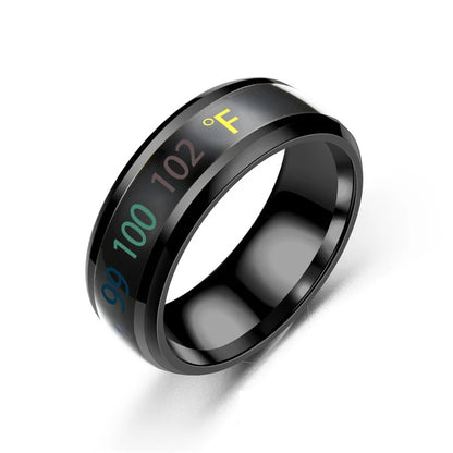 Anillo Inteligente de Acero Inoxidable – Sensor de Temperatura y Cambio de Color