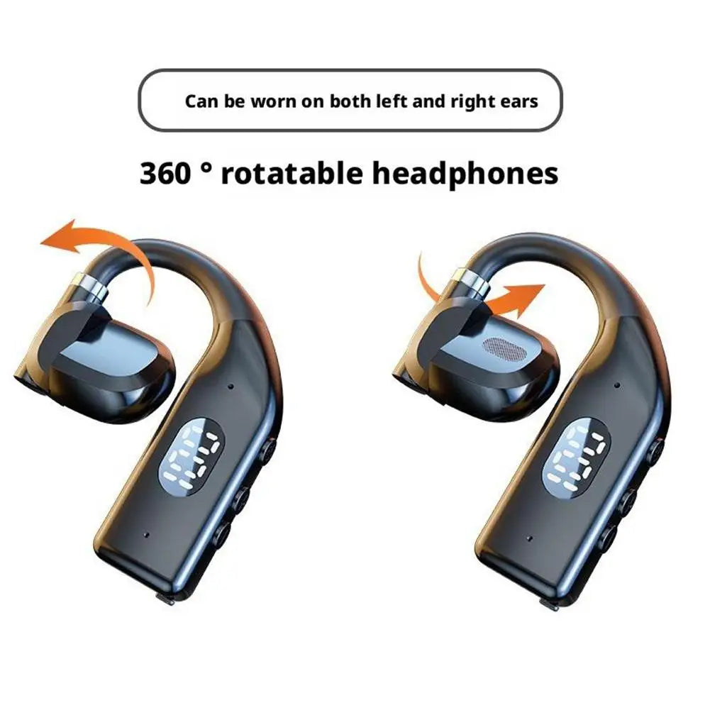Bluetooth 5.4 Headset with LED Display and Long Battery Life