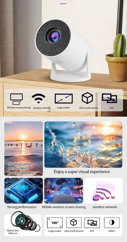 HY300 Portable 4K Projector with Android 11 and WiFi
