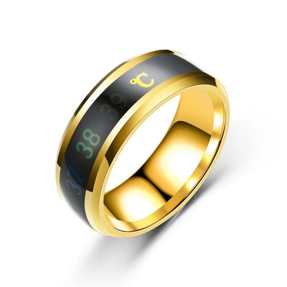 Anillo Inteligente de Acero Inoxidable – Sensor de Temperatura y Cambio de Color