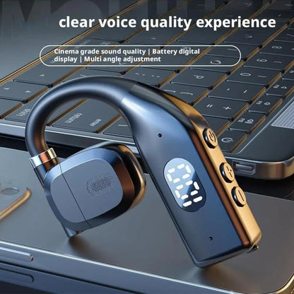 Bluetooth 5.4 Headset with LED Display and Long Battery Life
