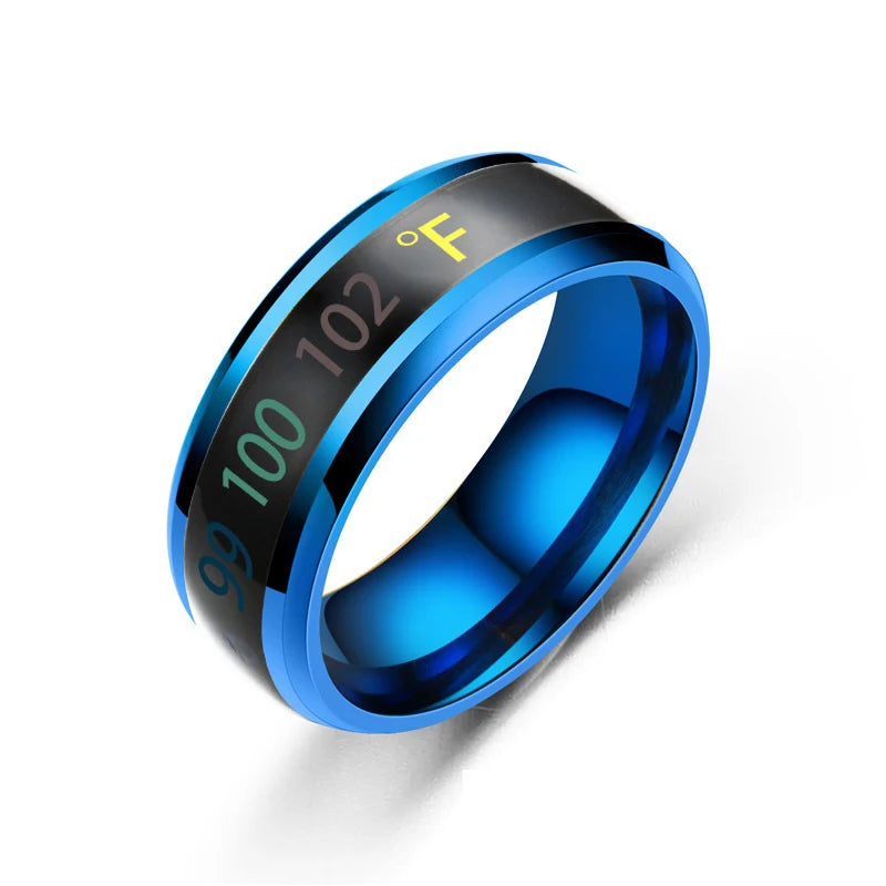 Anillo Inteligente de Acero Inoxidable – Sensor de Temperatura y Cambio de Color
