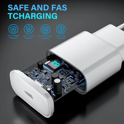Cargador Rápido 35W Dual USB-C para iPhone – Carga Ultra Rápida (1m / 1.5m / 2m)