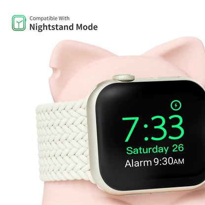 Base de Carga para Apple Watch Diseño Gatito Compatible Series 1 al 9 y Ultra
