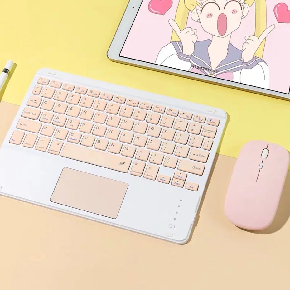 Teclado Bluetooth Español e Inglés 10 Pulgadas Recargable para iPad, Tablet y Laptop
