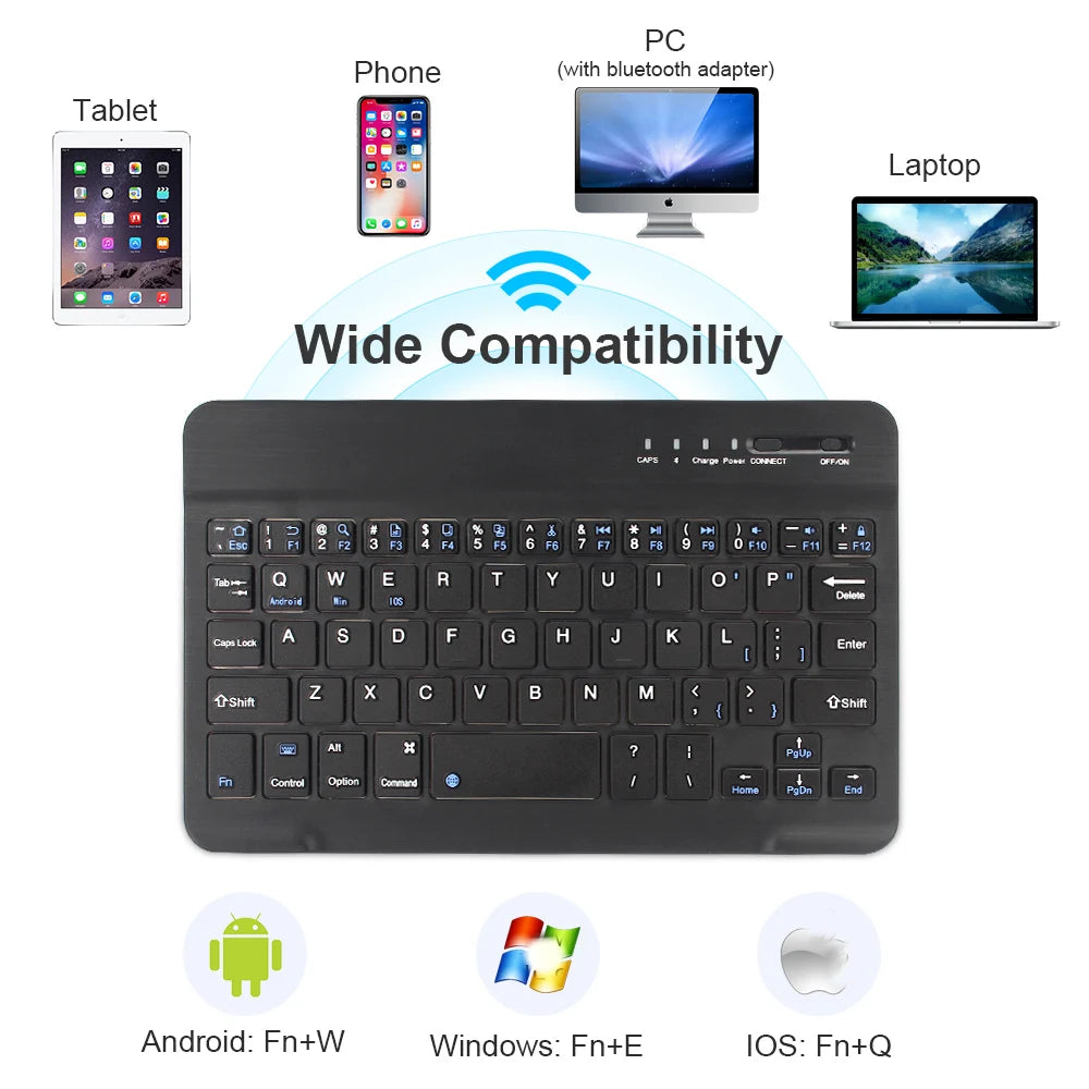 Mini Teclado Inalámbrico Bluetooth 5.1 – Recargable y Ultra Portátil (iOS, Android, Windows)
