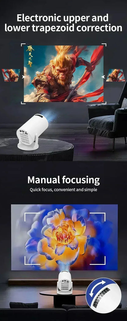 HY300 Portable 4K Projector with Android 11 and WiFi
