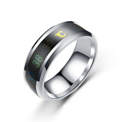 Anillo Inteligente de Acero Inoxidable – Sensor de Temperatura y Cambio de Color