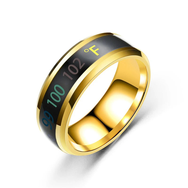 Anillo Inteligente de Acero Inoxidable – Sensor de Temperatura y Cambio de Color