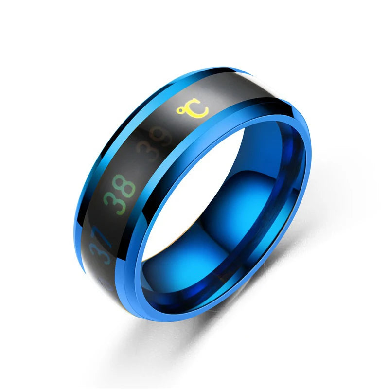 Anillo Inteligente de Acero Inoxidable – Sensor de Temperatura y Cambio de Color