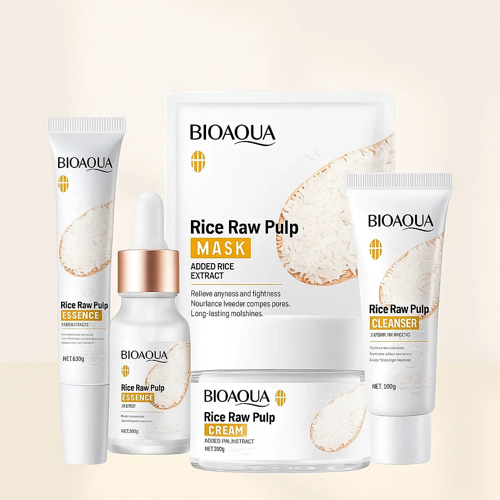 Kit de Arroz Bioaqua 5 en 1 – Piel de Porcelana con el Secreto Ancestral de Belleza