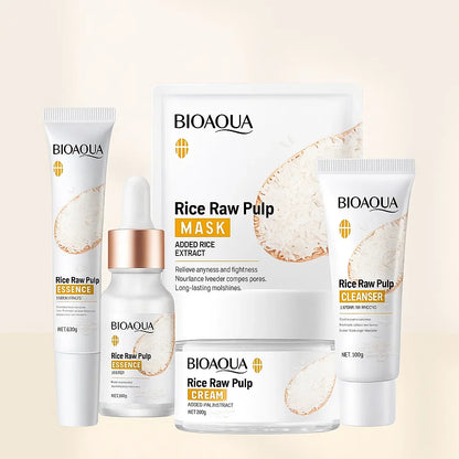 Kit de Arroz Bioaqua 5 en 1 – Piel de Porcelana con el Secreto Ancestral de Belleza