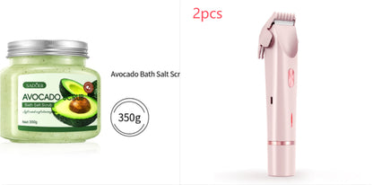 Depiladora Eléctrica 2 En 1 Para Mujer, Afeitadora De Doble Cabezal, Recortadora De Vello Púbico Privada, Afeitadora Eléctrica Para Cabello Corporal En Seco Y Húmedo.