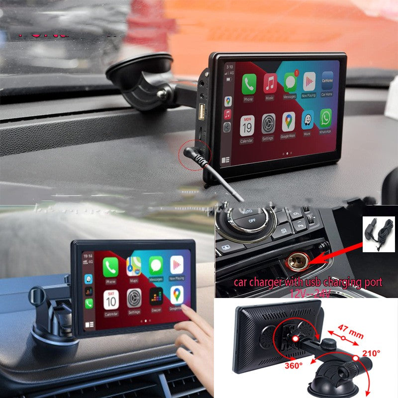 Pantalla Inteligente Portátil 7" para Carro – Apple CarPlay & Android Auto Inalámbrico