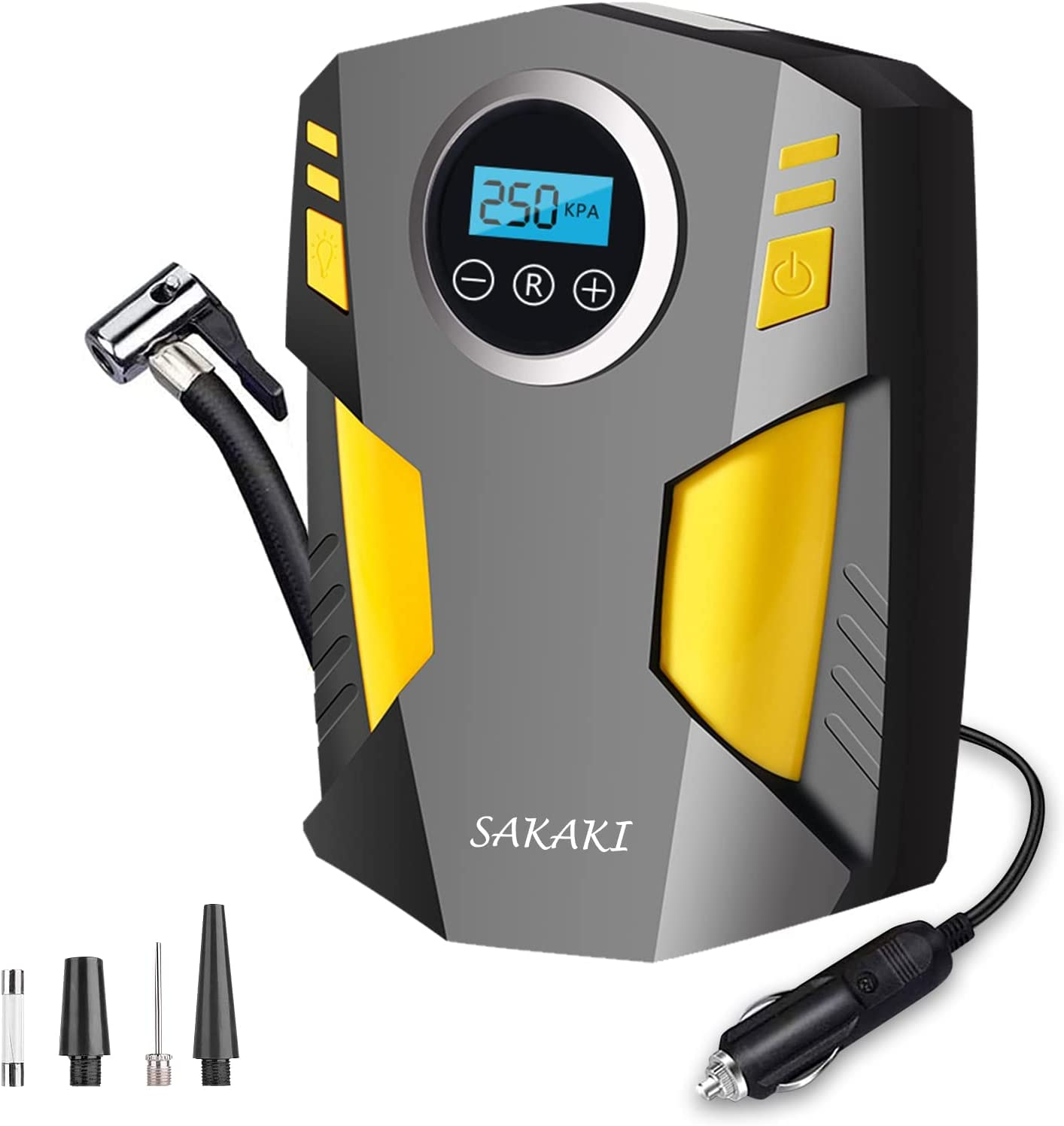 Bomba de Aire Portátil 12V con Linterna LED – Inflado Inteligente para tu Vehículo