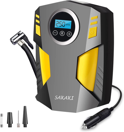 Bomba de Aire Portátil 12V con Linterna LED – Inflado Inteligente para tu Vehículo