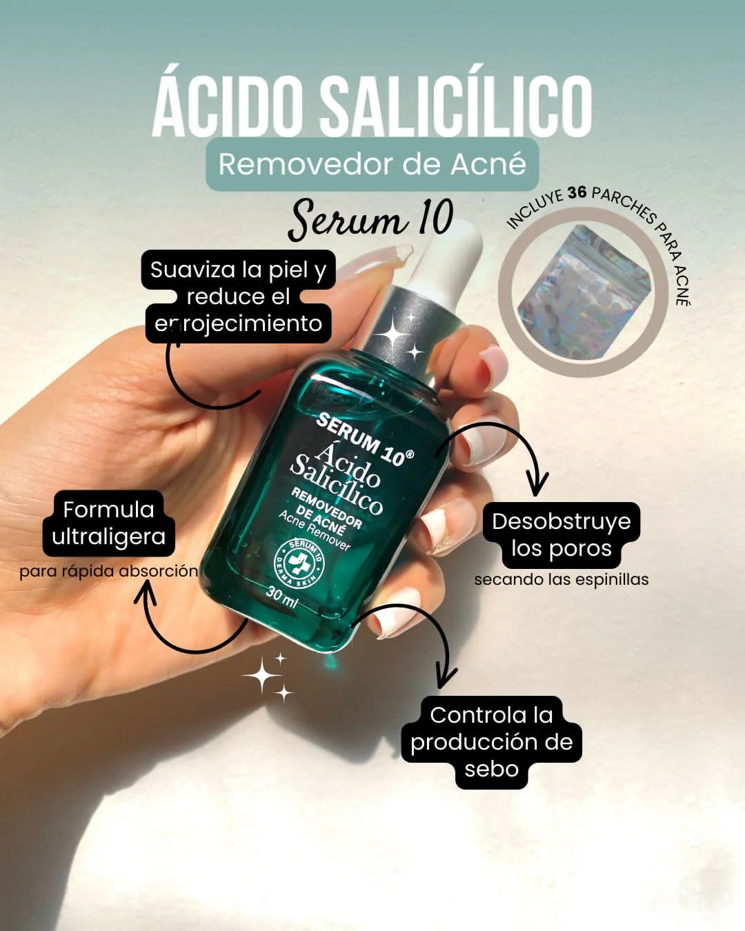 Sérum Ácido Salicílico 30ml – Removedor de Acné y Poros Limpios en Profundidad