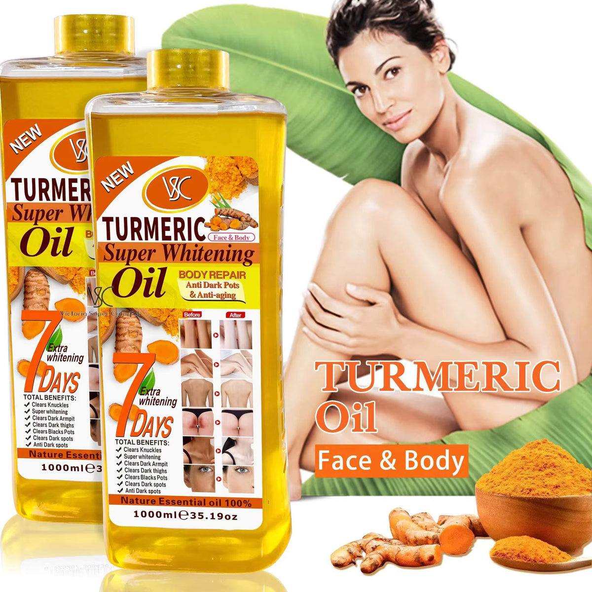 Veet Gold Turmeric Whitening Oil — Aceite Aclarante y Reparador con Cúrcuma Natural