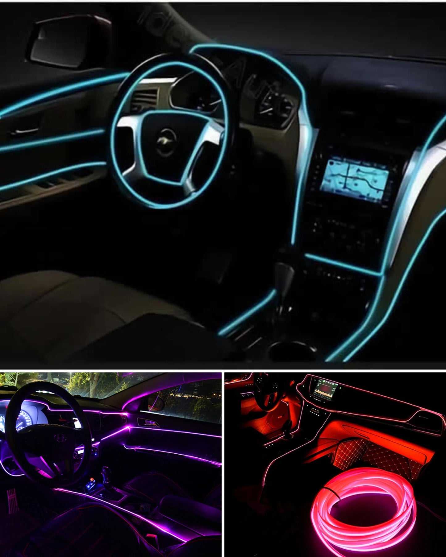 Luces LED Pro para Interior de Carro – ¡Dale a tu Vehículo un Estilo Deportivo y Moderno!
