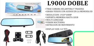 Espejo Retrovisor Universal con 2 Cámaras Trasera y Delantera