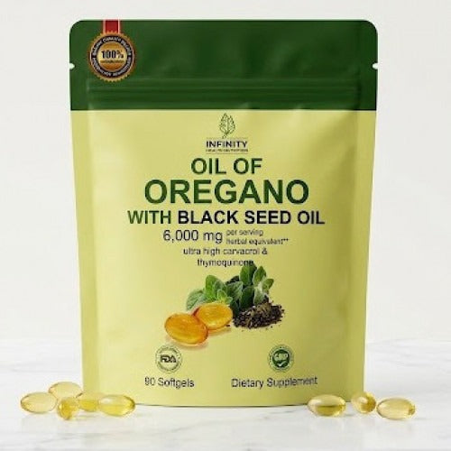 Oregano Oil + Black Seed Oil 6000mg x90 — Defensa Natural Máxima 🌿
