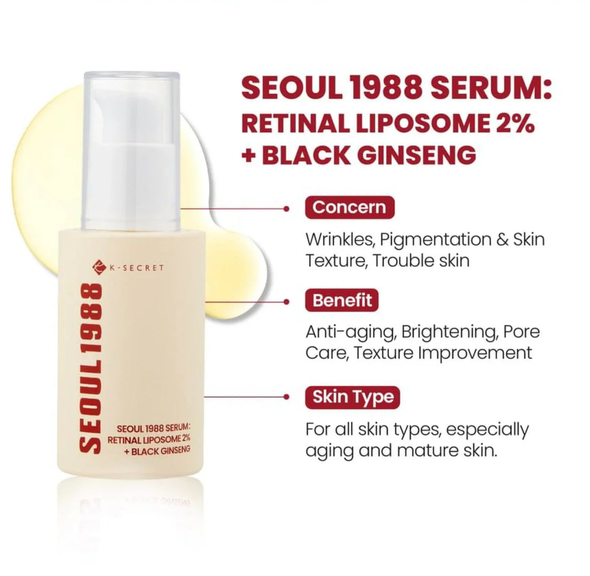 Suero K-Secret Seoul 1988 – Borrador de Arrugas y Manchas