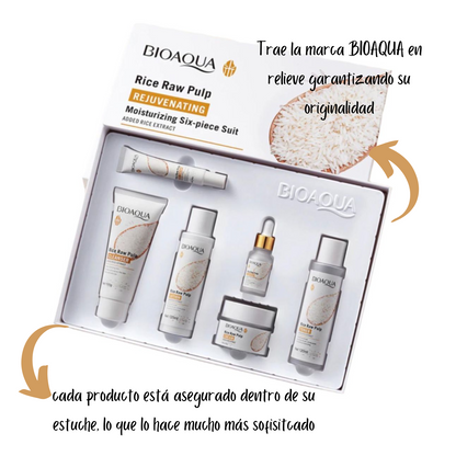 Kit de Arroz Bioaqua 5 en 1 – Piel de Porcelana con el Secreto Ancestral de Belleza