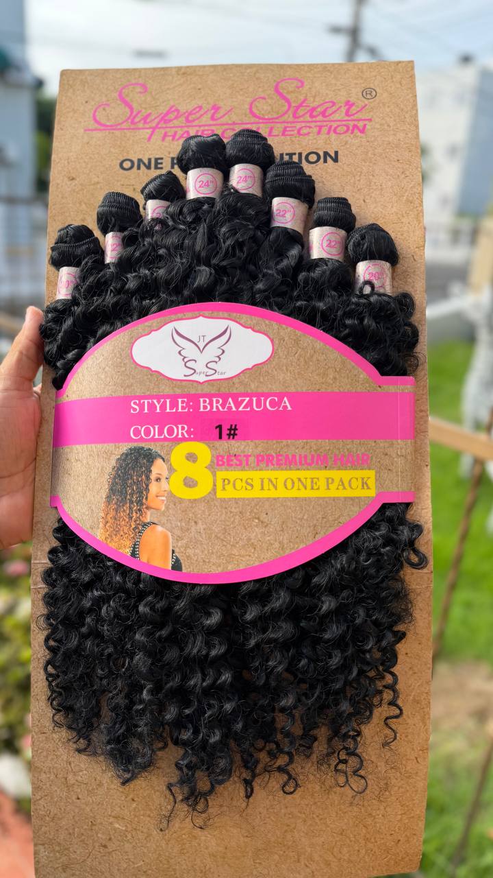 Extensiones Premium de Cabello Brasileño – 24 Pulgadas, 8 Paquetes