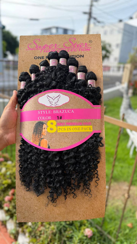 Extensiones Premium de Cabello Brasileño – 24 Pulgadas, 8 Paquetes