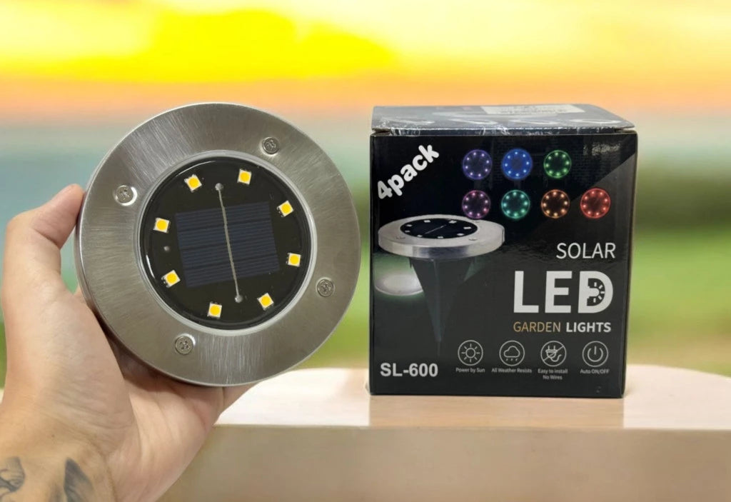 Set de 4 Luces Solares Premium – Ilumina tu Jardín con Energía Limpia y Estilo