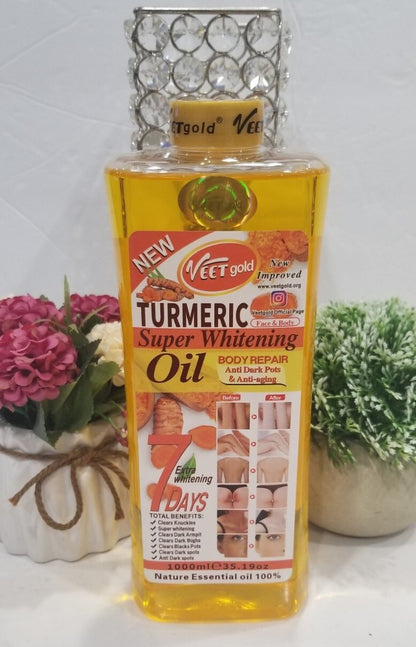 Veet Gold Turmeric Whitening Oil — Aceite Aclarante y Reparador con Cúrcuma Natural