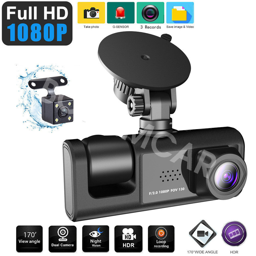 Dash Cam 3-en-1 Pro – ¡Tu Testigo Ocular en la Carretera con Grabación HD!