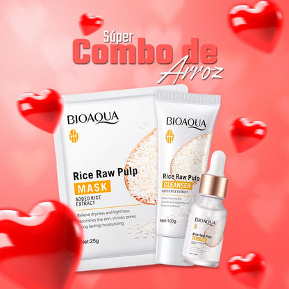 Kit de Arroz Bioaqua 5 en 1 – Piel de Porcelana con el Secreto Ancestral de Belleza
